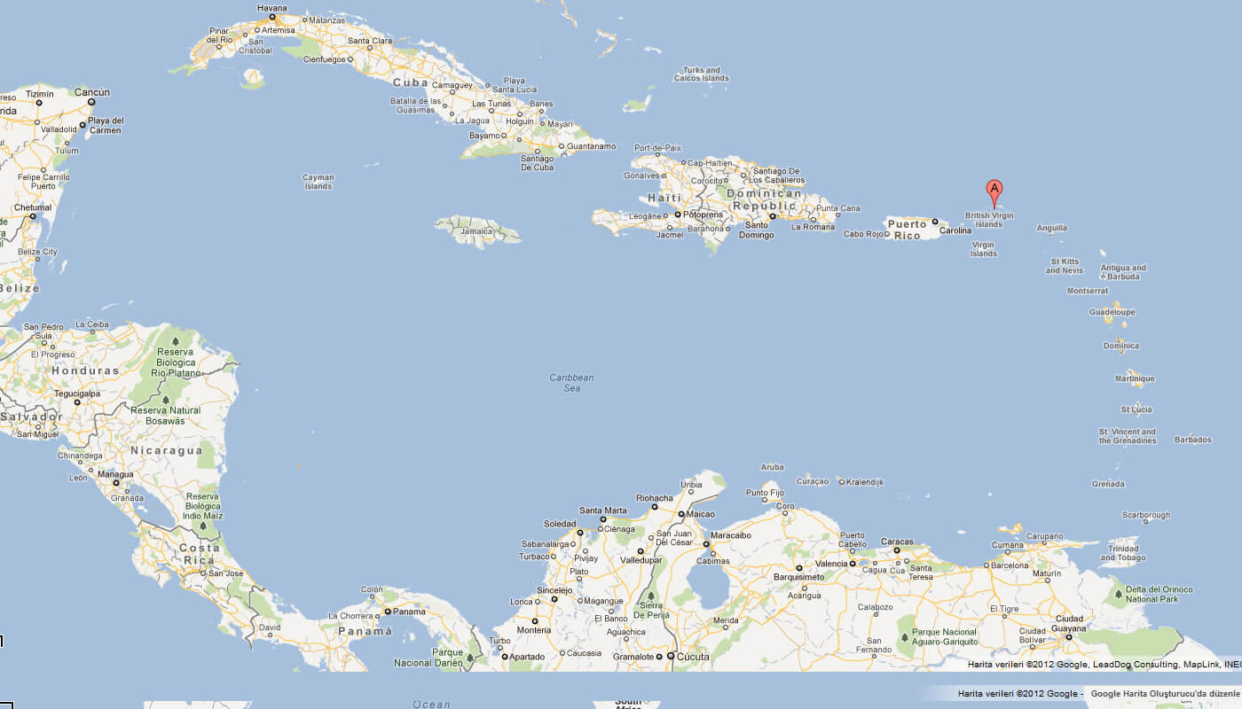 map of British Virgin Islands caribbean